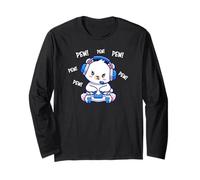 Funny Kawaii Kids Girls Boy Video Gamer Pew Polar Bear Lover Manga Larga