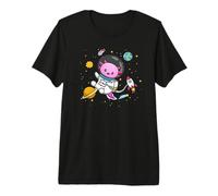 Funny Kawaii Kids Girls Boys Astronaut Space Axolotl Lover Camiseta Premium