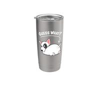 Funny Kawaii Kids Girls Guess What Bull Terrier Butt Lover Vaso térmico de acero inoxidable de doble pared