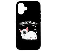 Funny Kawaii Kids Guess What Bull Terrier Butt Lover Carcasa para iPhone 16