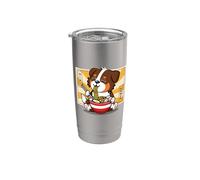 Funny Kawaii Kids Ramen Eating Red Australian Shepherd Lover Vaso térmico de acero inoxidable de doble pared