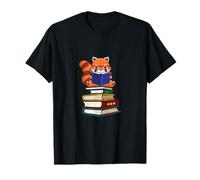 Funny Kawaii Kids Read Books Red Panda Lover Camiseta