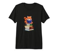 Funny Kawaii Kids Read Books Red Panda Lover Camiseta Premium