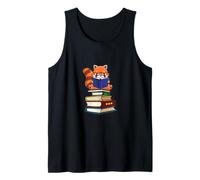Funny Kawaii Kids Read Books Red Panda Lover Camiseta sin Mangas