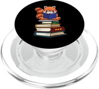 Funny Kawaii Kids Read Books Red Panda Lover PopSockets PopGrip para MagSafe