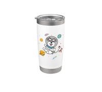 Funny Kawaii Kids Space Astronaut Miniature Schnauzer Lover Vaso térmico de acero inoxidable de doble pared