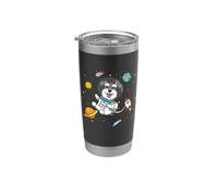 Funny Kawaii Kids Space Astronaut Miniature Schnauzer Lover Vaso térmico de acero inoxidable de doble pared