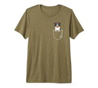 Funny Kawaii Pocket Tri Color Australian Shepherd Dog Lover Camiseta Premium