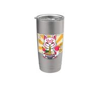 Funny Kawaii Ramen Kids Kitsune Nine Tailed Lover Vaso térmico de acero inoxidable de doble pared