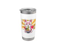 Funny Kawaii Ramen Kids Kitsune Nine Tailed Lover Vaso térmico de acero inoxidable de doble pared