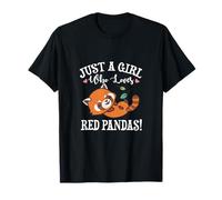 Funny Kawaii Womens Girl Who Loves Red Pandas Lover Camiseta