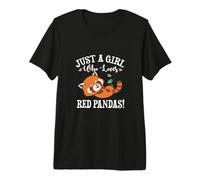 Funny Kawaii Womens Girl Who Loves Red Pandas Lover Camiseta Premium