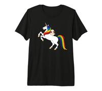 Funny Kawaii Womens Girls Unicorn Rainbow Happy Pug Lover Camiseta Premium