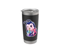 Funny Kawaii Womens Kids Girls Boba Bubble Tea Ladybug Lover Vaso térmico de acero inoxidable de doble pared