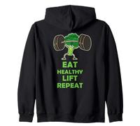 Funny Keto Powerlifting Broccoli - Eat Healthy Lift Repeat Sudadera con Capucha