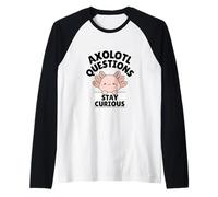Funny Kids Axolotl Questions Stay Curious Camiseta Manga Raglan