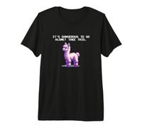 Funny Kids Boys Dangerous Alone Video Gamer Llama Lover Camiseta Premium