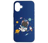 Funny Kids & Boys Kawaii Space Black French Bulldog Lover Carcasa para iPhone 16 Plus