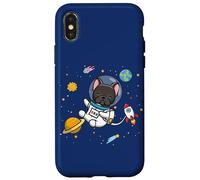 Funny Kids & Boys Kawaii Space Black French Bulldog Lover Carcasa para iPhone X/XS