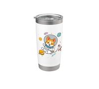 Funny Kids Boys Kawaii Space Pembroke Welsh Corgi Dog Lover Vaso térmico de acero inoxidable de doble pared