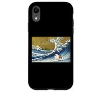 Funny Kids Cartoon Surfing a Great Wave English Bulldog Carcasa para iPhone XR