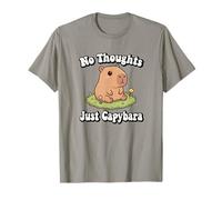 Funny Kids Kawaii Meme Chill No Thoughts Just Capybara Vibes Camiseta