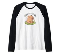 Funny Kids Kawaii Meme Chill Rage Consumes Me Capybara Vibes Camiseta Manga Raglan