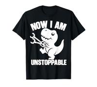 Funny Kids Now I Am Unstoppable Rex Dinosaur Grabber Stick Camiseta