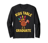 Funny Kids Table Graduate Thanksgiving Dinner Pavo Manga Larga
