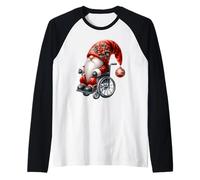 Funny Kids Wheelchair Santa Graphic For Men Christmas GNOME Camiseta Manga Raglan
