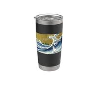 Funny Kids Womens Retro Vintage Surfing a Wave Llama Lover Vaso térmico de acero inoxidable de doble pared