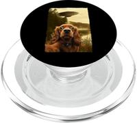 Funny King Charles Spaniel Dog UFO Encounter Selfie Aliens PopSockets PopGrip para MagSafe