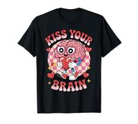Funny Kiss Your Brain Valentine Test Day Teacher Squad Kids Camiseta
