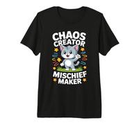 Funny Kitten Cat Kids Get Into Mischief Niños Niñas Camiseta Premium