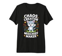 Funny Kitten Cat Kids Get Into Mischief Niños Niñas Camiseta Premium