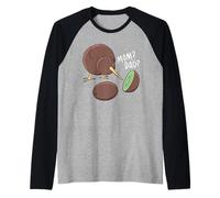 Funny Kiwi Mom Dad, Lindo Kiwi Bird & Fruit, Regalo humorístico Camiseta Manga Raglan