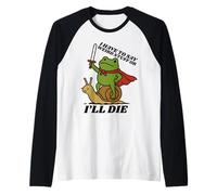 Funny Knight I Have to Say Weird Stuff Or I'Ll Die Frog Camiseta Manga Raglan