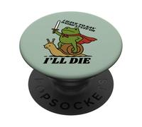 Funny Knight I Have to Say Weird Stuff Or I'Ll Die Frog PopSockets PopGrip Adhesivo