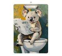 Funny Koala Vintage Toilet Artists Portapapeles grande duro para estudiantes de enfermería comercio Quest tamaño 9 x 12
