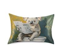 Funny Koala Vintage Toilet - Funda de almohada coreana de satén con cierre de sobre, funda de almohada estándar de 20 x 26 pulgadas