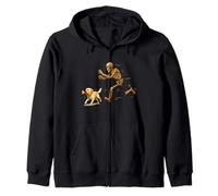 Funny Labrador Retriever Halloween Steal Bone Skeleton Chase Sudadera con Capucha