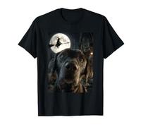 Funny Labrador Selfie Luna Llena Bruja Voladora Halloween Perro Camiseta