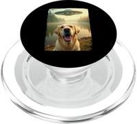Funny Labrador UFO Encounter Labrador Dog Selfie Aliens PopSockets PopGrip para MagSafe