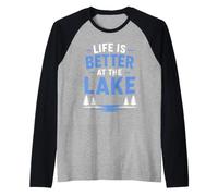 Funny Lake Lover Summer Vacation Life Is Better At The Lake Camiseta Manga Raglan
