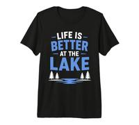Funny Lake Lover Summer Vacation Life Is Better At The Lake Camiseta Premium