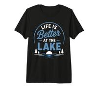 Funny Lake Lover Summer Vacation Life Is Better At The Lake Camiseta Premium