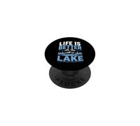 Funny Lake Lover Summer Vacation Life Is Better At The Lake PopSockets PopGrip Adhesivo