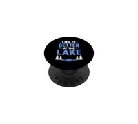 Funny Lake Lover Summer Vacation Life Is Better At The Lake PopSockets PopGrip Adhesivo