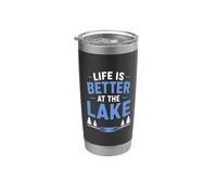 Funny Lake Lover Summer Vacation Life Is Better At The Lake Vaso térmico de acero inoxidable de doble pared