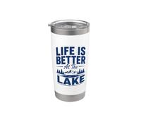 Funny Lake Lover Summer Vacation Life Is Better At The Lake Vaso térmico de acero inoxidable de doble pared